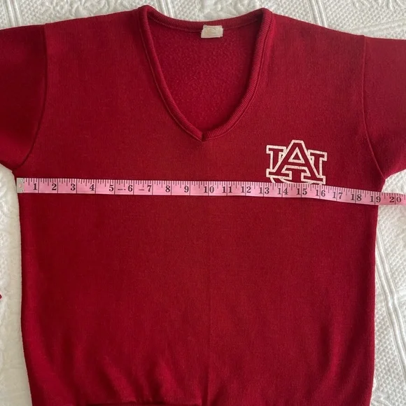 Vtg Alabama Football V-Neck Long Sleeve Sweater Crimson White Roll Tide Artex UA - Picture 15 of 16